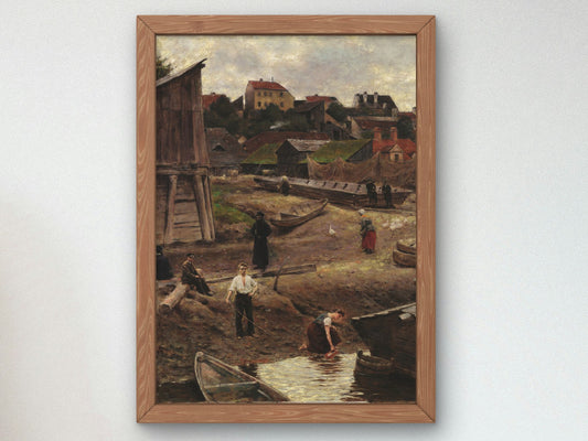 Powiśle Riverbank of the Vistula in Warsaw by Aleksander Gierymski 1883, Wall Art Print, Fine Art Reproduction, Museum Quality Decor, Poster