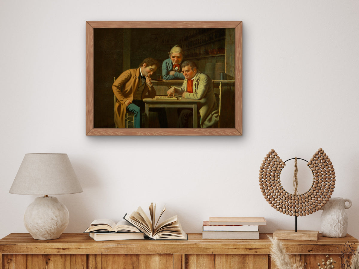 The Checker Players by George Caleb Bingham 1850, Wall Art Print, Fine Art Reproduction, Museum Quality Decor, Poster