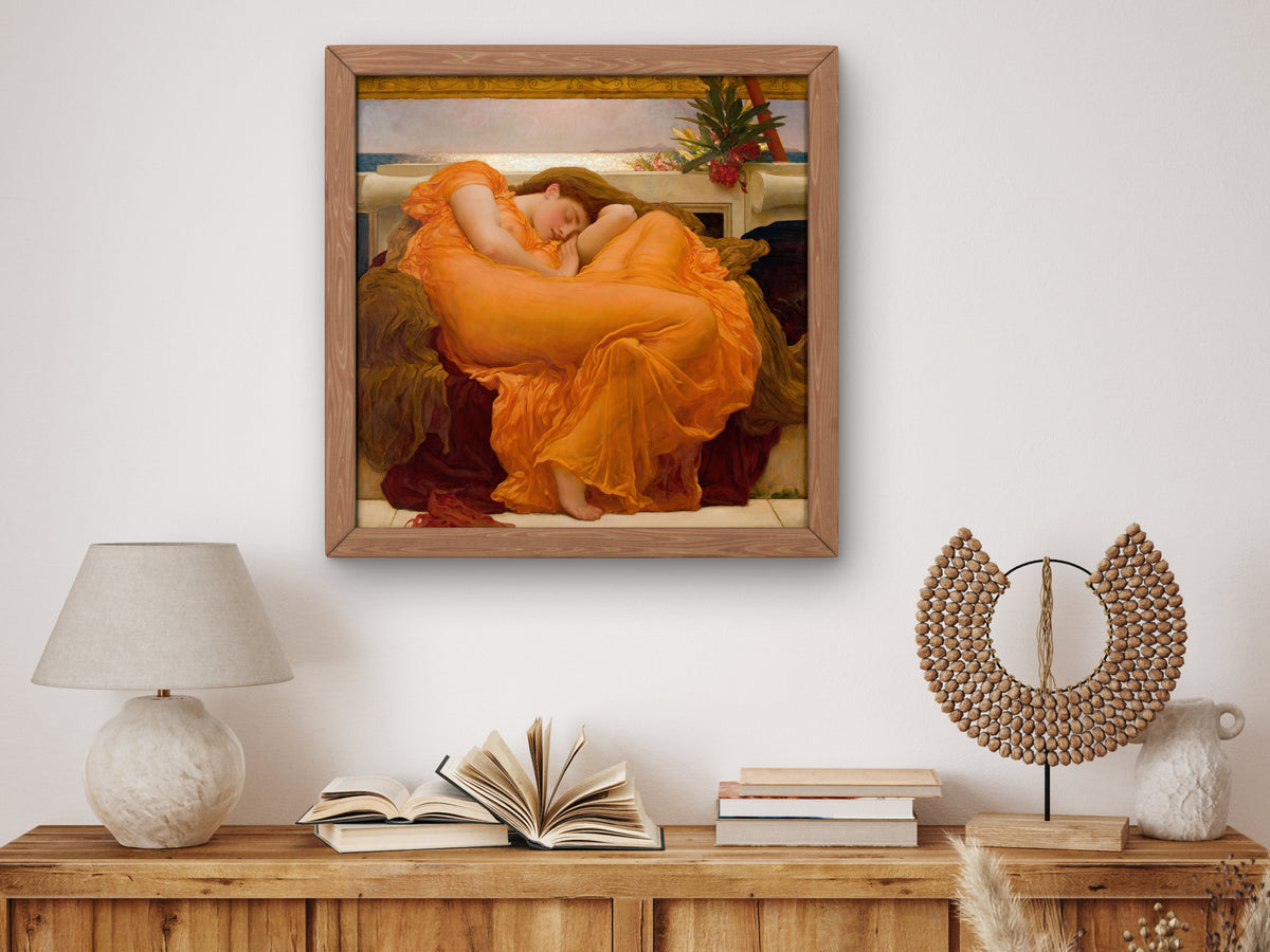 Flaming June by Frederic Leighton 1895, Wall Art Print, Fine Art Reproduction, Museum Quality Decor, Poster