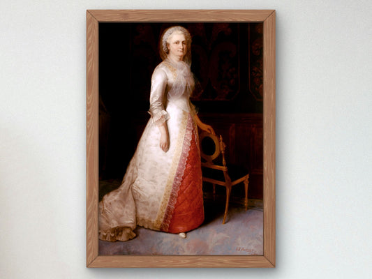Martha Dandridge Custis Washington by Eliphalet Frazer Andrews 1878, Wall Art Print, Fine Art Reproduction, Museum Quality Decor, Poster