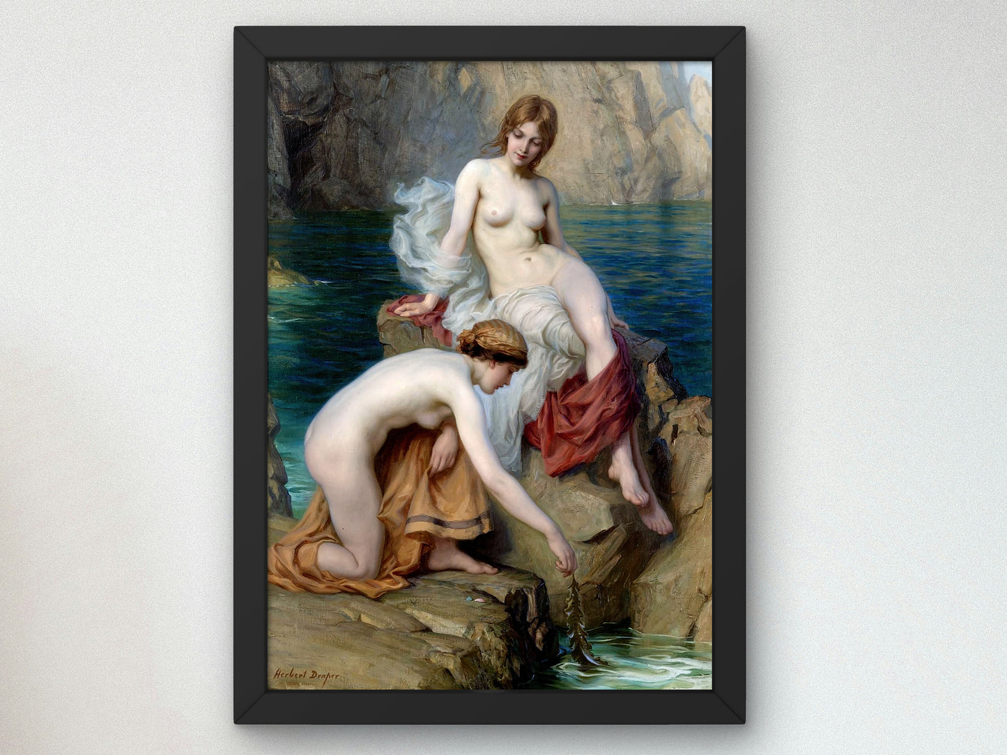 By Summer Seas by Herbert James Draper 1912, Wall Art Print, Fine Art Reproduction, Museum Quality Decor, Poster