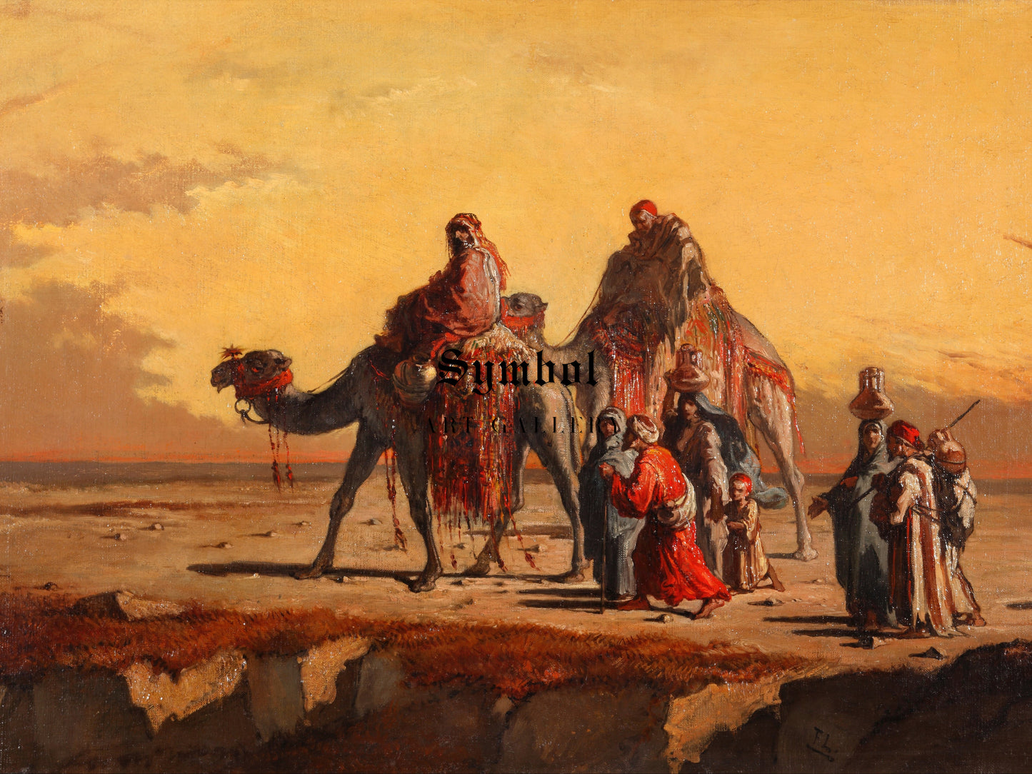 Desert Scene by Francisco Lameyer y Berenguer 1863, Wall Art Print, Fine Art Reproduction, Museum Quality Decor, Poster