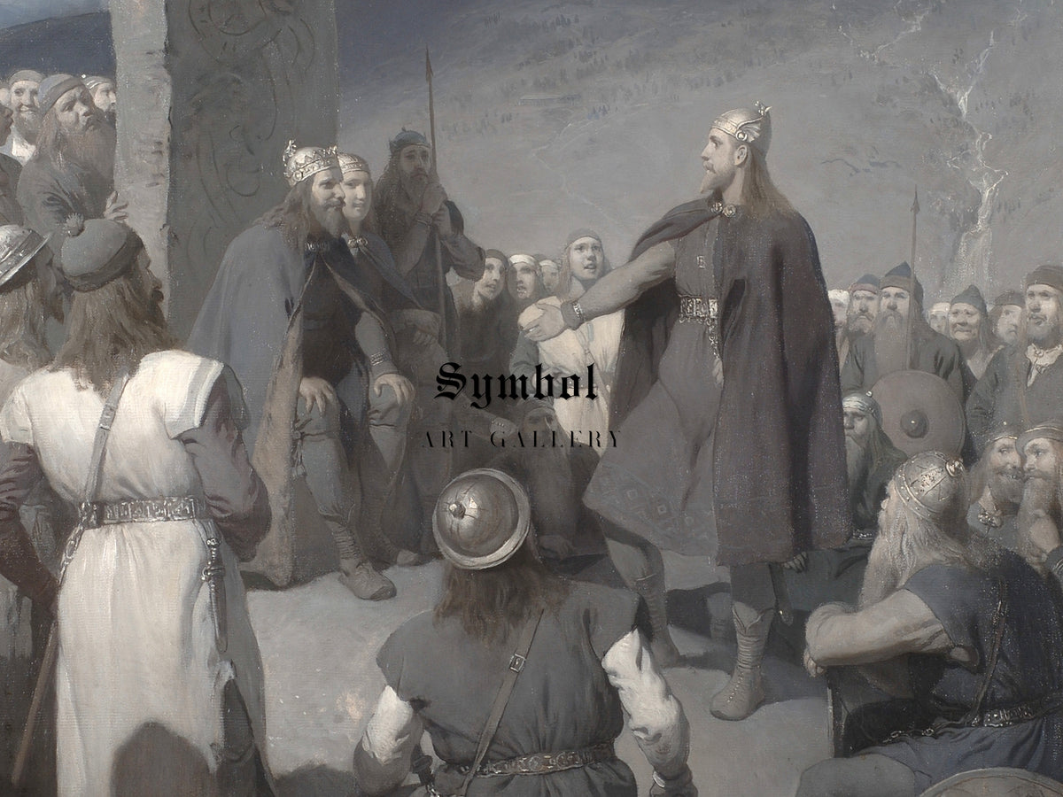Frithiof's Courtship by August Malmström 1880, Wall Art Print, Fine Art Reproduction, Museum Quality Decor, Poster