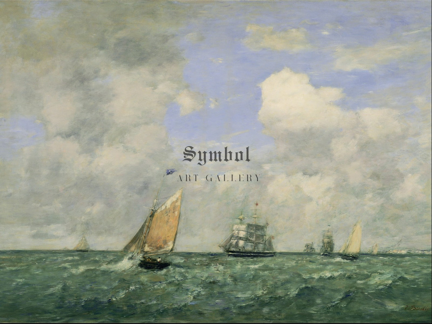 Ships and Sailing Boats Leaving Le Havre by Eugène Boudin 1887, Wall Art Print, Fine Art Reproduction, Museum Quality Decor, Poster