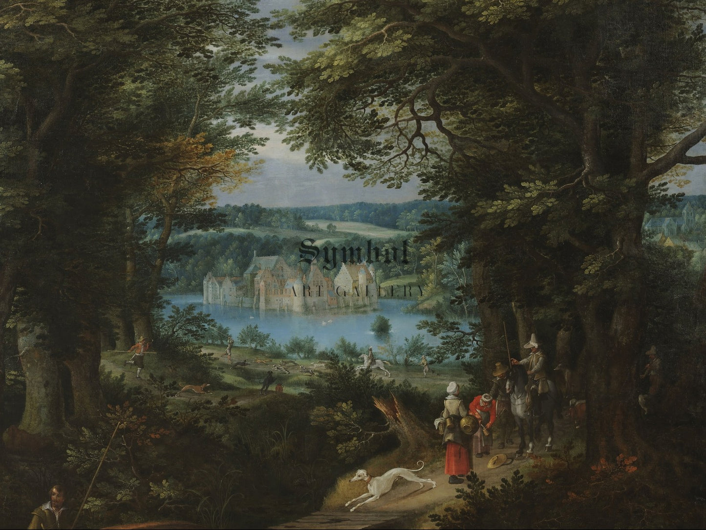 Landscape with Tervuren Castle by Denis van Alsloot 1608, Wall Art Print, Fine Art Reproduction, Museum Quality Decor, Poster