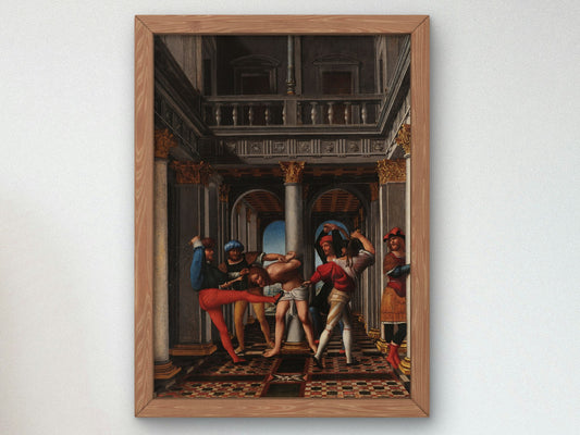 Flagellation by Bernardo Zenale 1515, Wall Art Print, Fine Art Reproduction, Museum Quality Decor, Poster