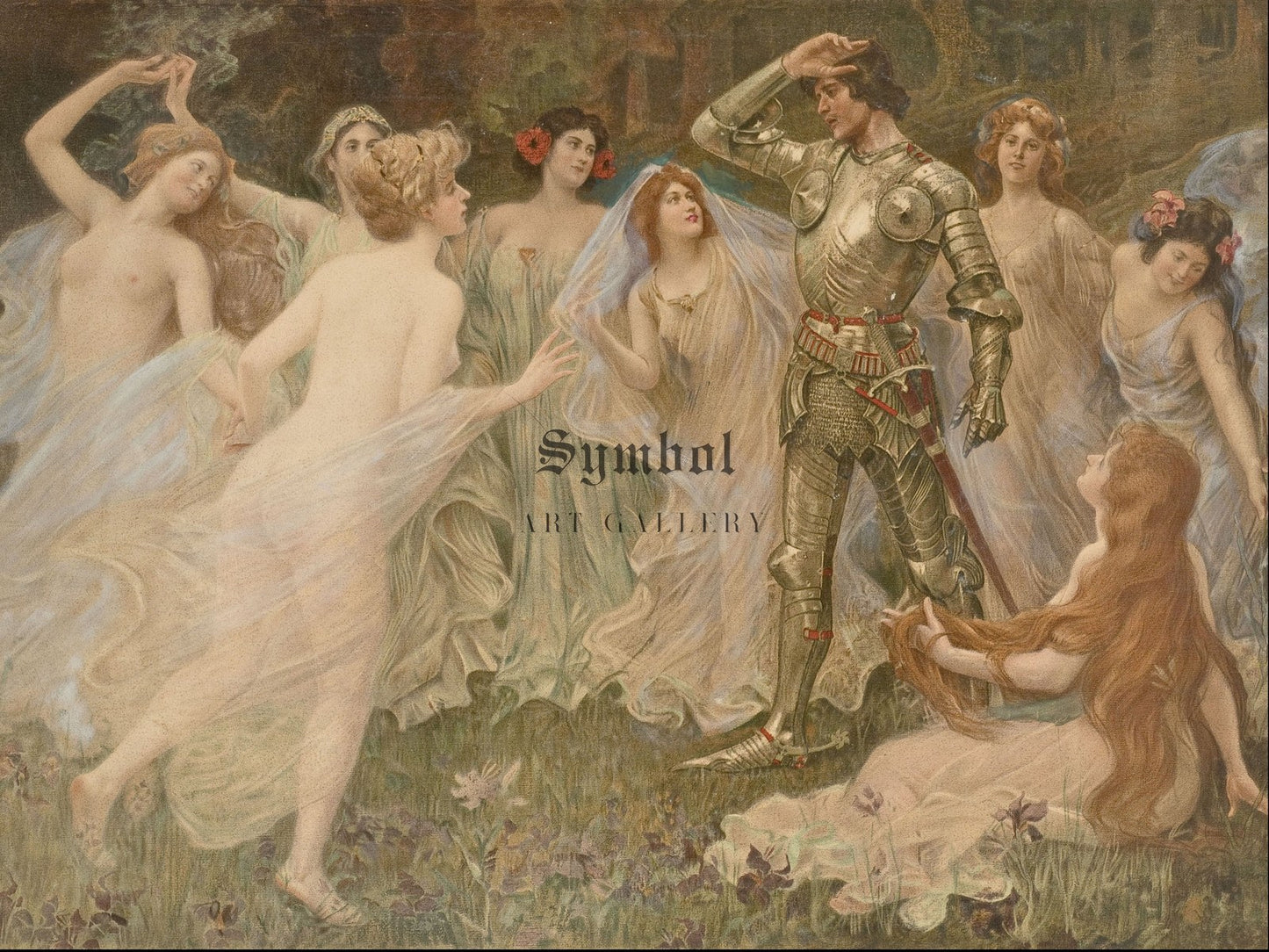 Parsifals Dream by Paja Jovanovic 1906, Wall Art Print, Fine Art Reproduction, Museum Quality Decor, Poster