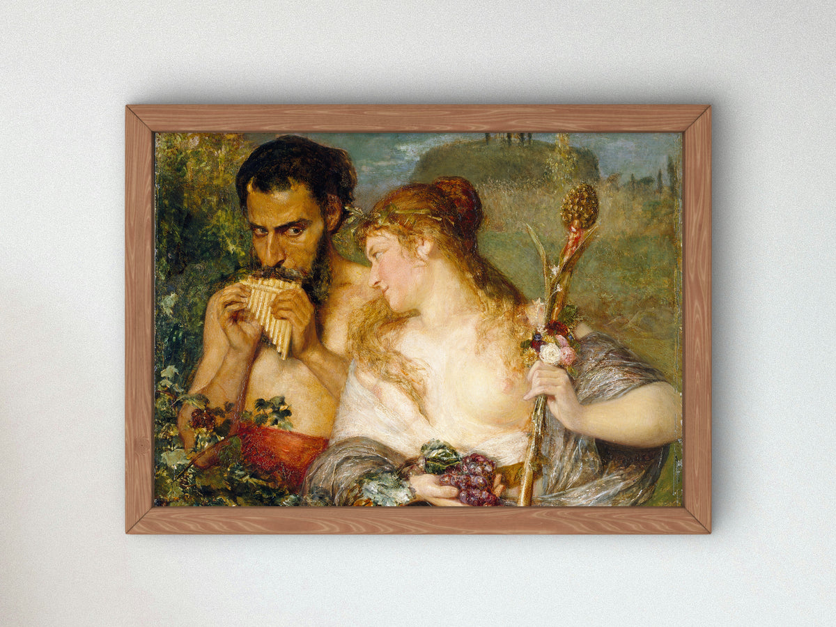 Nymph and Faun by Ernst Josephson 1878, Wall Art Print, Fine Art Reproduction, Museum Quality Decor, Poster