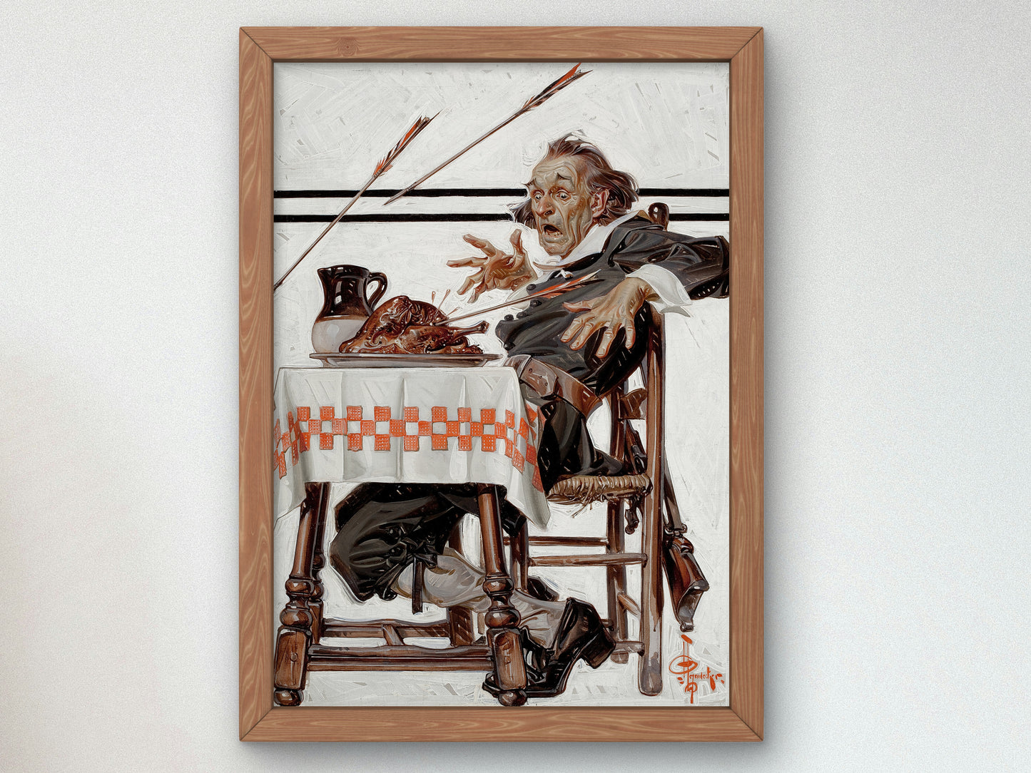 Startled Pilgrim by Joseph Christian Leyendecker 1920, Wall Art Print, Fine Art Reproduction, Museum Quality Decor, Poster