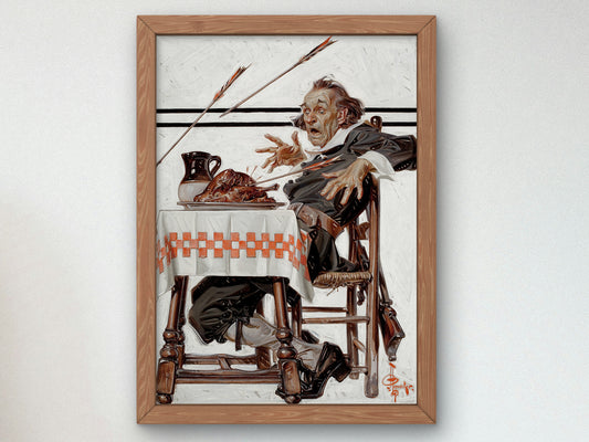 Startled Pilgrim by Joseph Christian Leyendecker 1920, Wall Art Print, Fine Art Reproduction, Museum Quality Decor, Poster