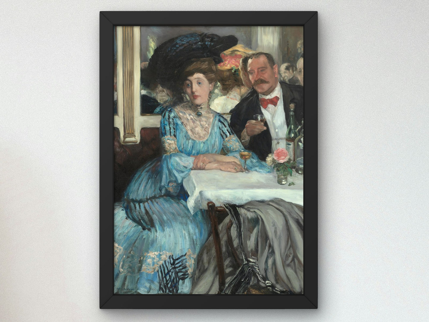 At Mouquin's by William Glackens 1905, Wall Art Print, Fine Art Reproduction, Museum Quality Decor, Poster