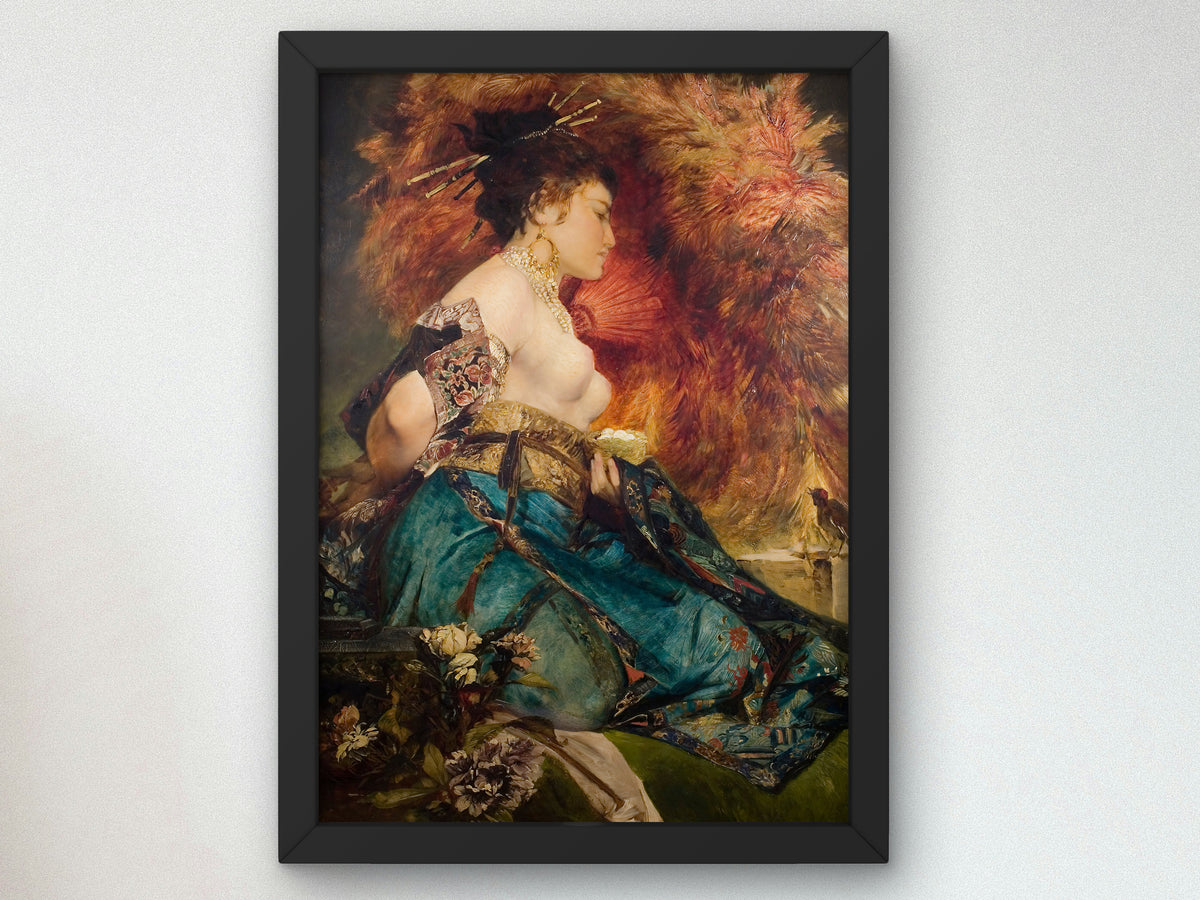 The Japanese Woman by Hans Makart 1870, Wall Art Print, Fine Art Reproduction, Museum Quality Decor, Poster