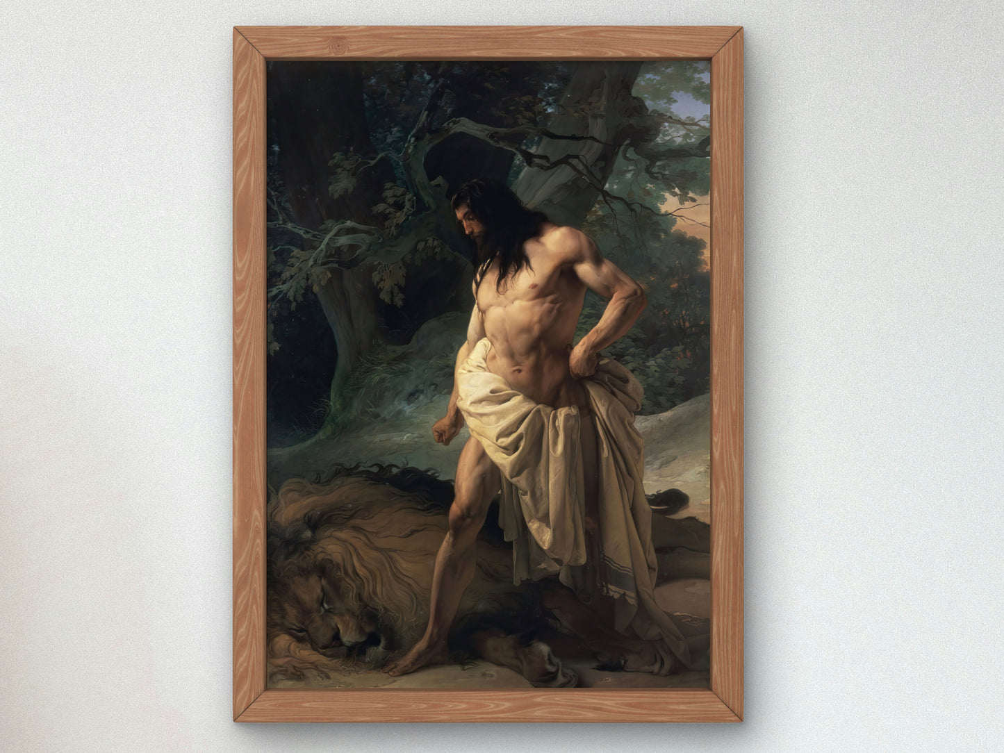 Samson and the Lion by Francesco Hayez 1842, Wall Art Print, Fine Art Reproduction, Museum Quality Decor, Poster