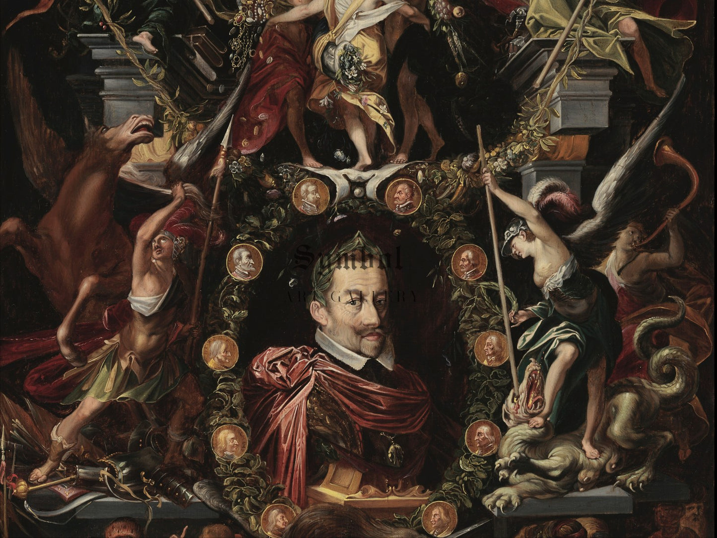 Allegory on the Reign of Emperor Matthias by Egidius Sadeler 1614, Wall Art Print, Fine Art Reproduction, Museum Quality Decor, Poster