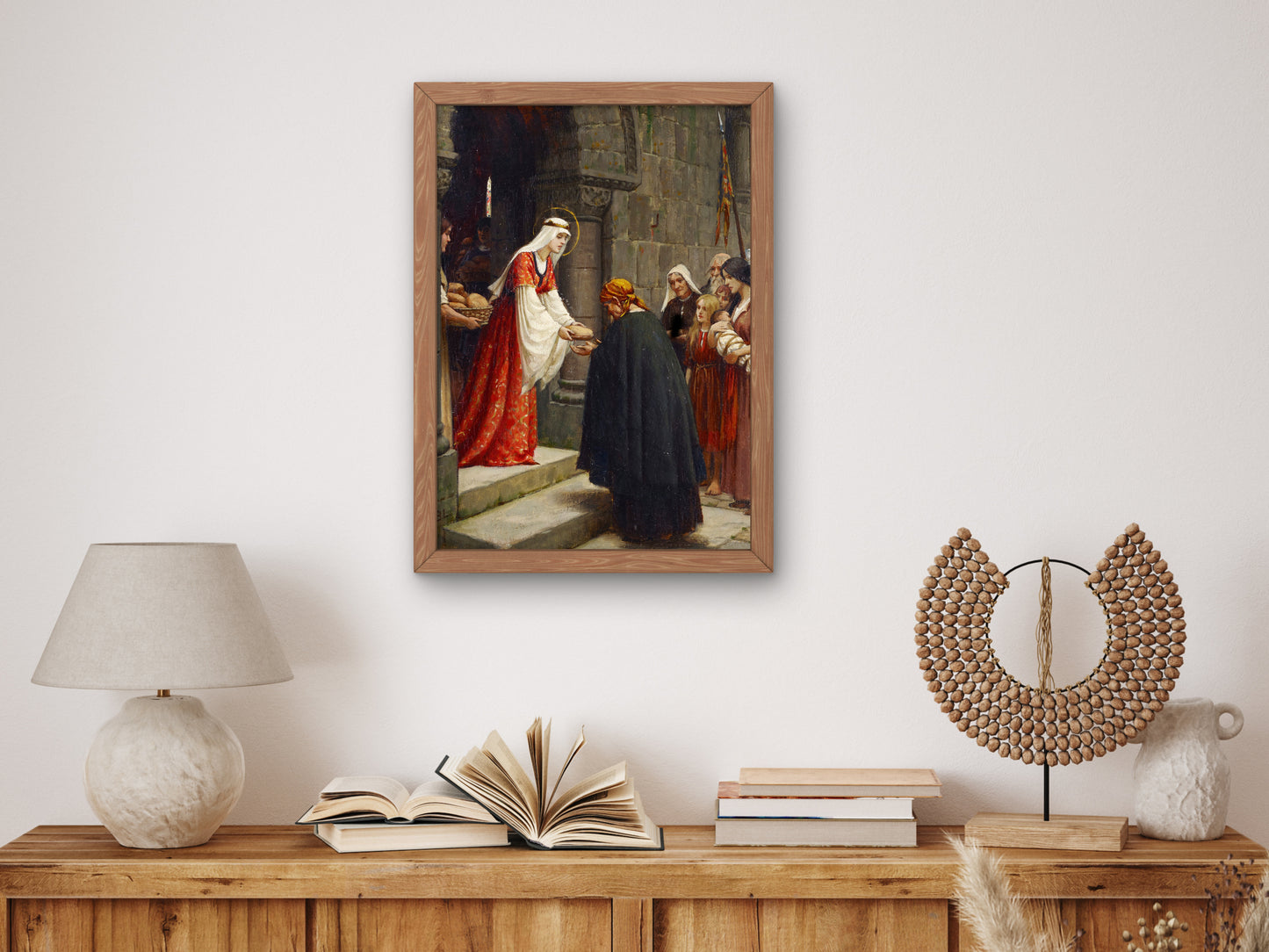 The Charity of Saint Elizabeth of Hungary by Edmund Blair Leighton, Wall Art Print, Fine Art Reproduction, Museum Quality Decor, Poster