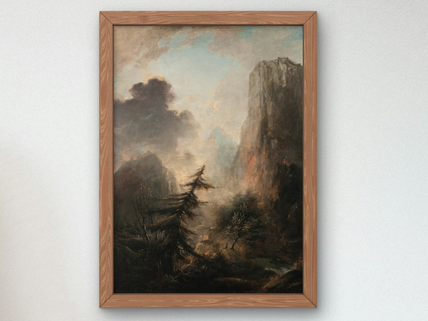 Romantic Landscape with Spruce by Elias Martin, Wall Art Print, Fine Art Reproduction, Museum Quality Decor, Poster