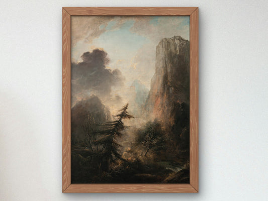 Romantic Landscape with Spruce by Elias Martin, Wall Art Print, Fine Art Reproduction, Museum Quality Decor, Poster