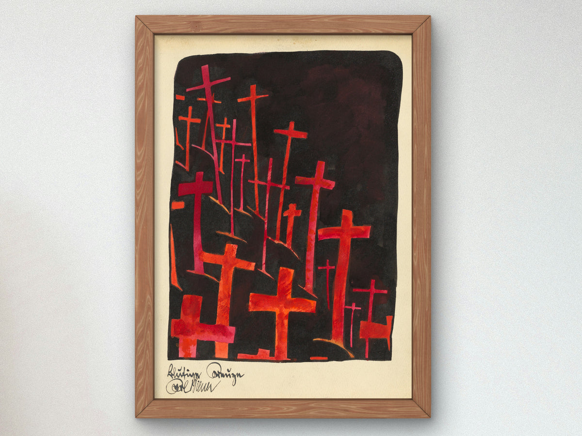Bloody Crosses by Karl Wiener 1923, Wall Art Print, Fine Art Reproduction, Museum Quality Decor, Poster