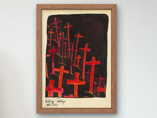 Bloody Crosses by Karl Wiener 1923, Wall Art Print, Fine Art Reproduction, Museum Quality Decor, Poster