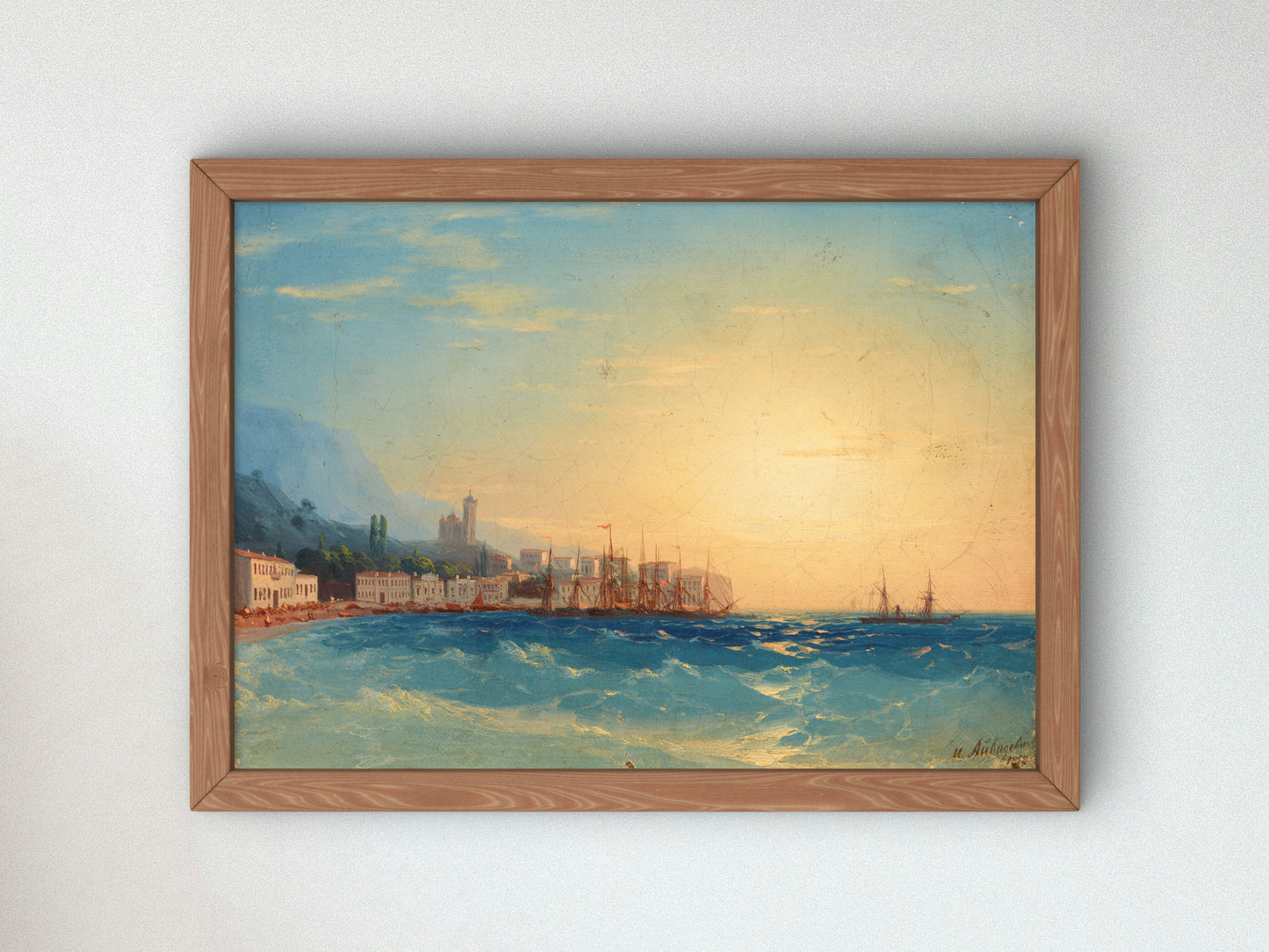 Harbor with Ships by Ivan Konstantinovich Aivazovsky 1858, Wall Art Print, Fine Art Reproduction, Museum Quality Decor, Poster