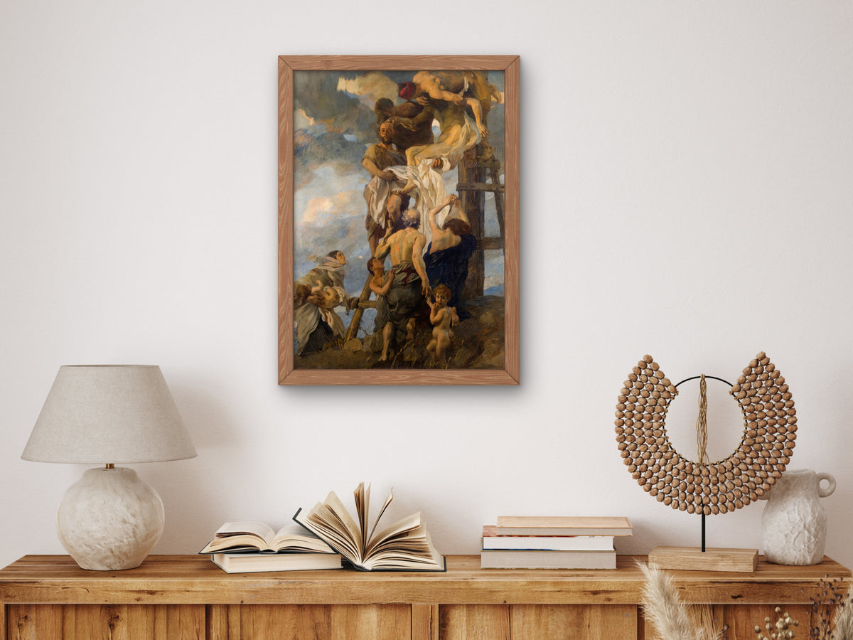 Descent from the Cross by Ettore Tito 1911, Wall Art Print, Fine Art Reproduction, Museum Quality Decor, Poster