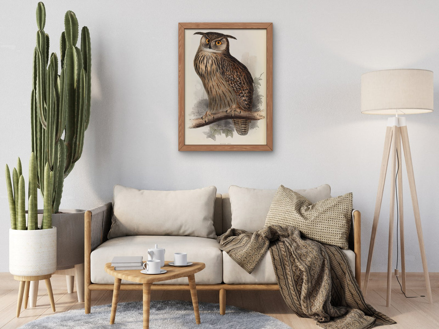 Eagle Owl by Edward Lear 1832, Wall Art Print, Fine Art Reproduction, Museum Quality Decor, Poster
