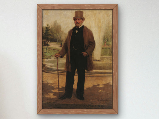 Portrait of Luigi Corti by Eleuterio Pagliano 1889, Wall Art Print, Fine Art Reproduction, Museum Quality Decor, Poster