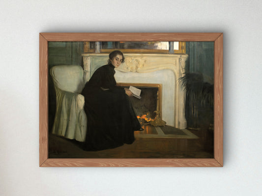 Romantic Novel by Santiago Rusiñol 1894, Wall Art Print, Fine Art Reproduction, Museum Quality Decor, Poster