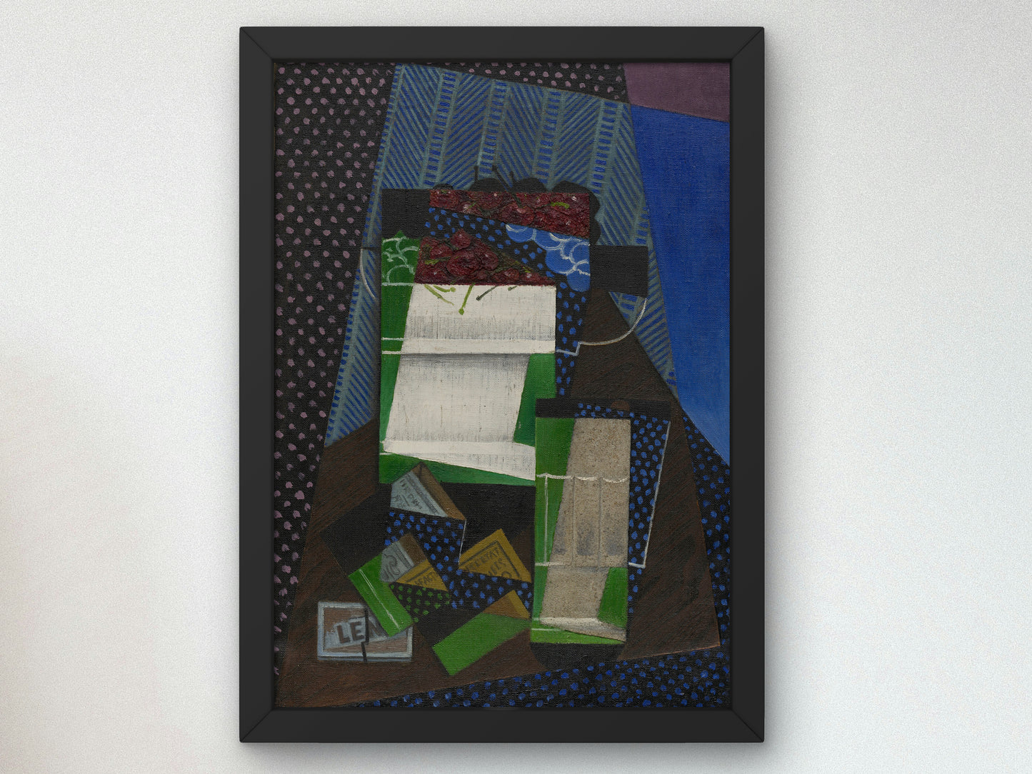 Cherries by Juan Gris 1915, Wall Art Print, Fine Art Reproduction, Museum Quality Decor, Poster