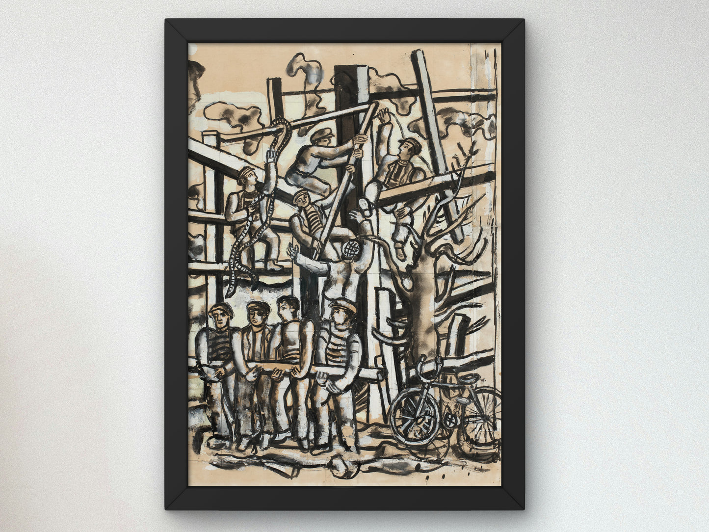 The Constructors with Bicycle by Fernand Léger 1950, Wall Art Print, Fine Art Reproduction, Museum Quality Decor, Poster