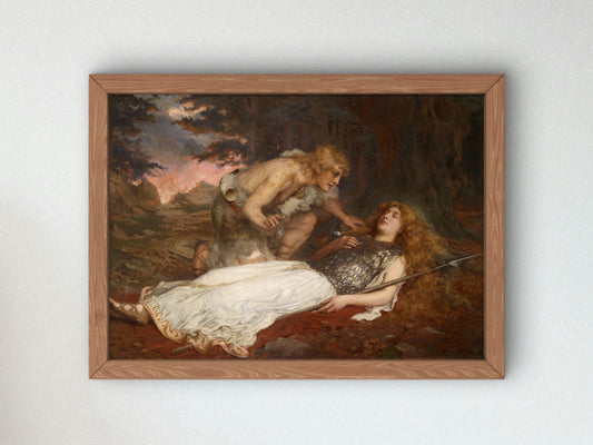 Siegfried and Brunnhilde by Charles Ernest Butler, Wall Art Print, Fine Art Reproduction, Museum Quality Decor, Poster
