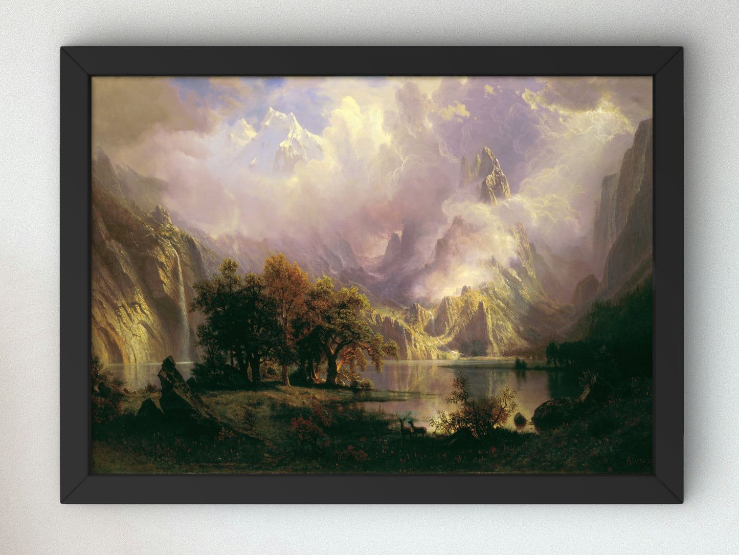 Among the Sierra Nevada California by Albert Bierstadt 1868, Wall Art Print, Fine Art Reproduction, Museum Quality Decor, Poster