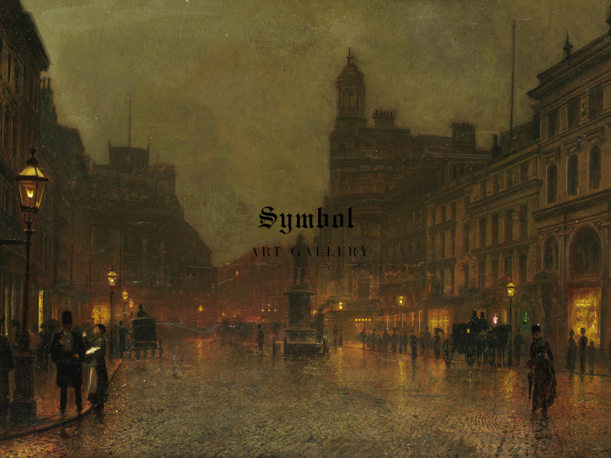 St Ann's Square Manchester by John Atkinson Grimshaw 1887, Wall Art Print, Fine Art Reproduction, Museum Quality Decor, Poster