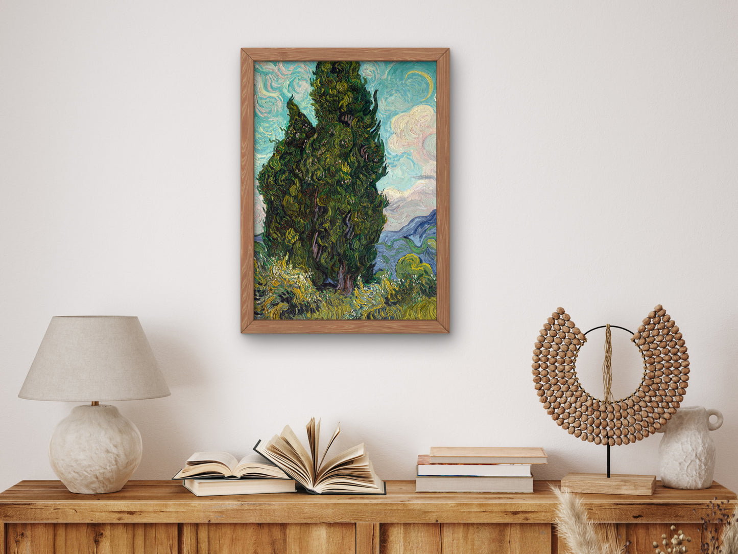 Cypresses by Vincent van Gogh 1889, Wall Art Print, Fine Art Reproduction, Museum Quality Decor, Poster