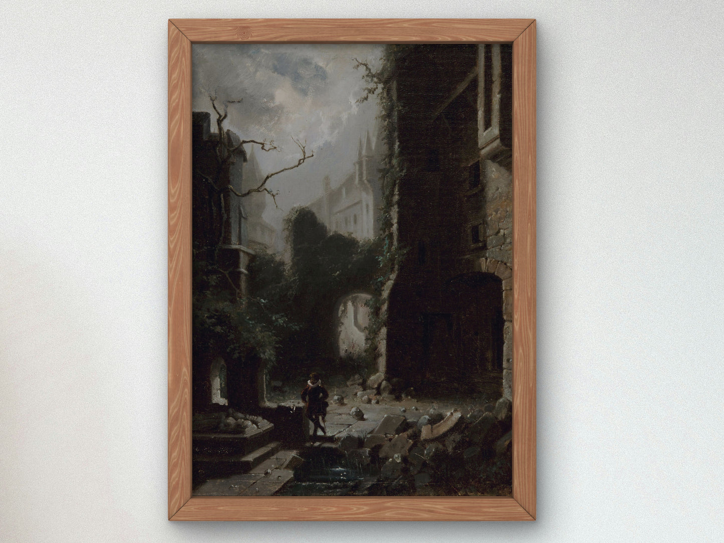 Moonlit Scene with Castle Ruins by Carl Spitzweg, Wall Art Print, Fine Art Reproduction, Museum Quality Decor, Poster