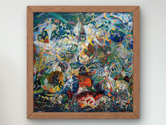 Battle of Lights, Coney Island, Mardi Gras by Joseph Stella 1913, Wall Art Print, Fine Art Reproduction, Museum Quality Decor, Poster