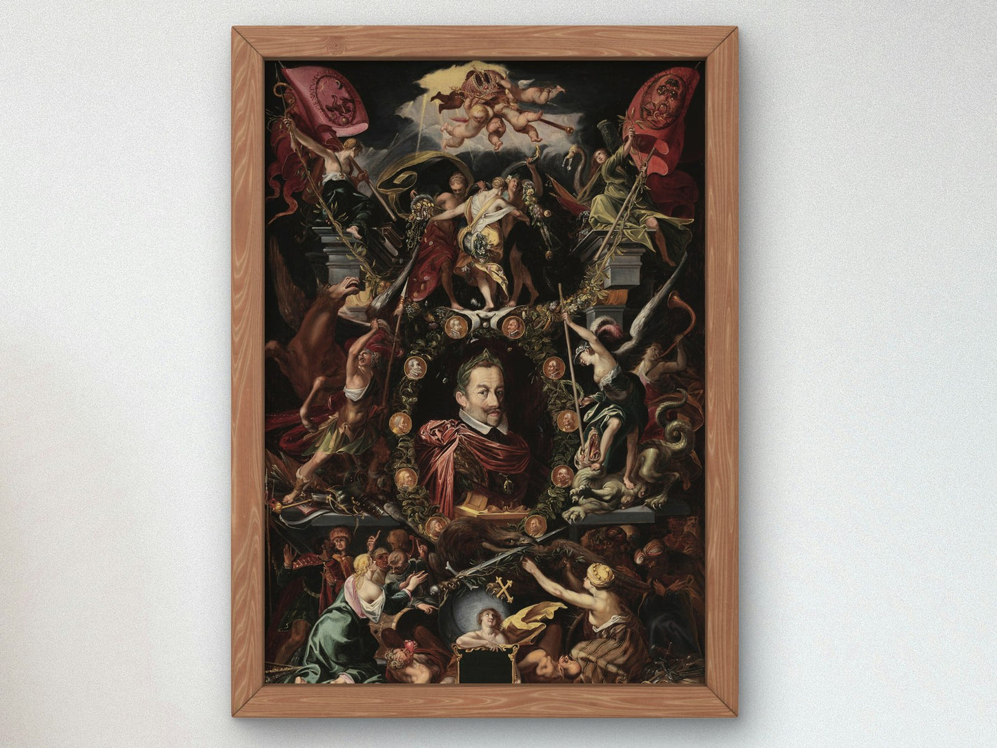 Allegory on the Reign of Emperor Matthias by Egidius Sadeler 1614, Wall Art Print, Fine Art Reproduction, Museum Quality Decor, Poster