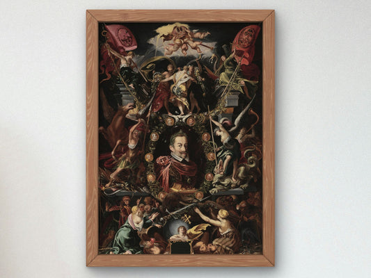 Allegory on the Reign of Emperor Matthias by Egidius Sadeler 1614, Wall Art Print, Fine Art Reproduction, Museum Quality Decor, Poster