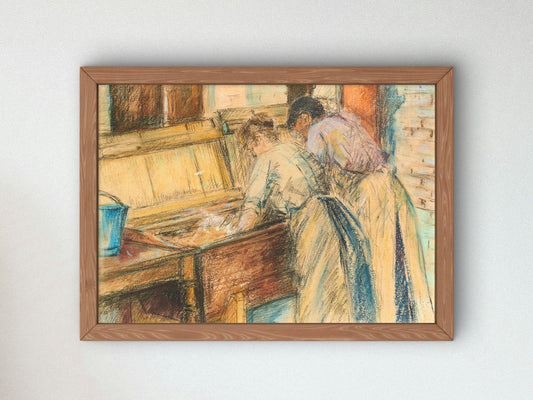 Les Lavandières by Émile Schuffenecker 1881, Wall Art Print, Fine Art Reproduction, Museum Quality Decor, Poster
