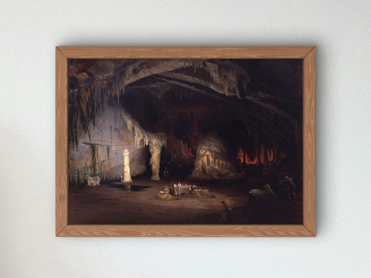 Grutas de Cacahuamilpa by Jean Baptiste Louis Gros 1835, Wall Art Print, Fine Art Reproduction, Museum Quality Decor, Poster