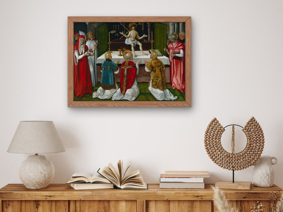 The Mass of Saint Gregory by Hans Baldung 1511, Wall Art Print, Fine Art Reproduction, Museum Quality Decor, Poster