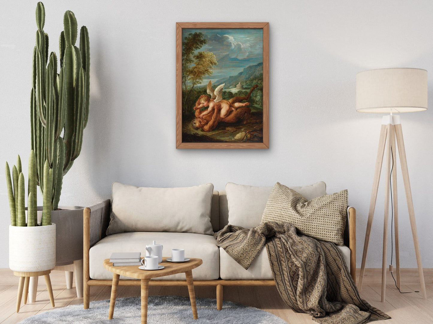 Cupid Overcoming Pan by David Teniers the Younger 1653, Wall Art Print, Fine Art Reproduction, Museum Quality Decor, Poster