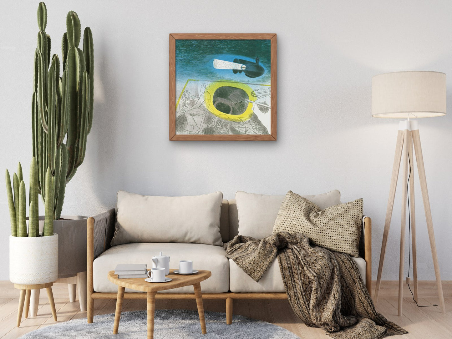 Submarine Series Introductory Lithograph by Eric Ravilious 1941, Wall Art Print, Fine Art Reproduction, Museum Quality Decor, Poster