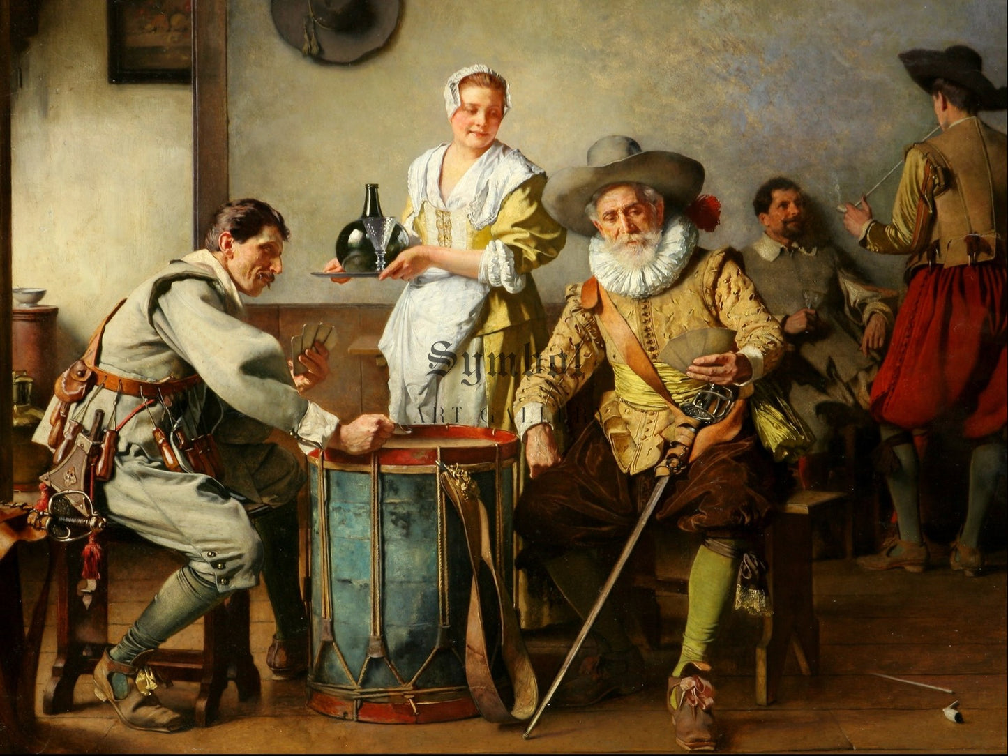 Card Players by Eduard Charlemont 1875, Wall Art Print, Fine Art Reproduction, Museum Quality Decor, Poster