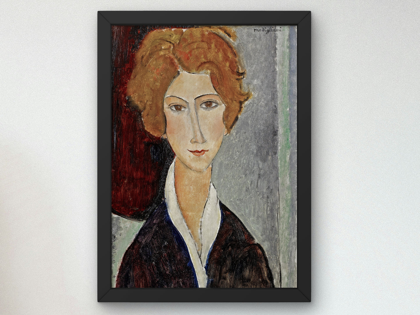 Portrait of a Woman by Amedeo Modigliani, Wall Art Print, Fine Art Reproduction, Museum Quality Decor, Poster