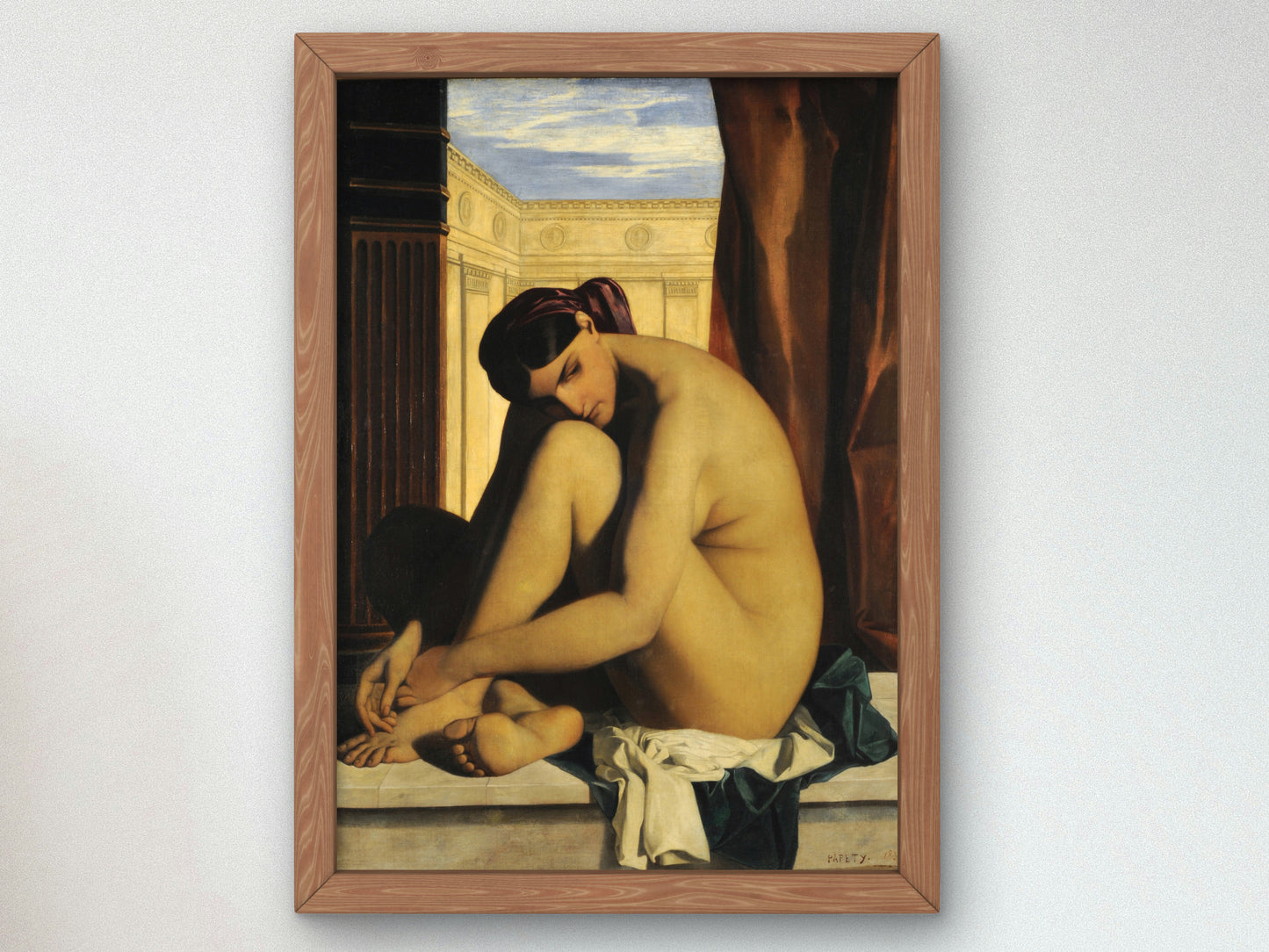 In the Bath by Dominique Louis Papety 1835, Wall Art Print, Fine Art Reproduction, Museum Quality Decor, Poster