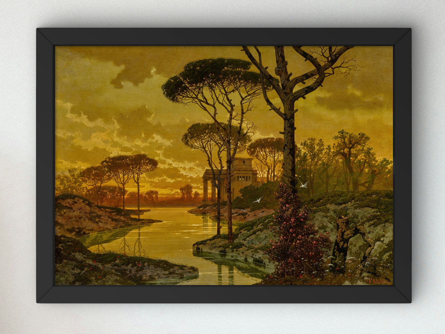 Evening Landscape by Ferdinand Knab, Wall Art Print, Fine Art Reproduction, Museum Quality Decor, Poster