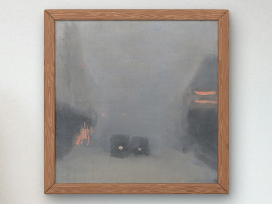Passing Trams by Clarice Beckett 1931, Wall Art Print, Fine Art Reproduction, Museum Quality Decor, Poster