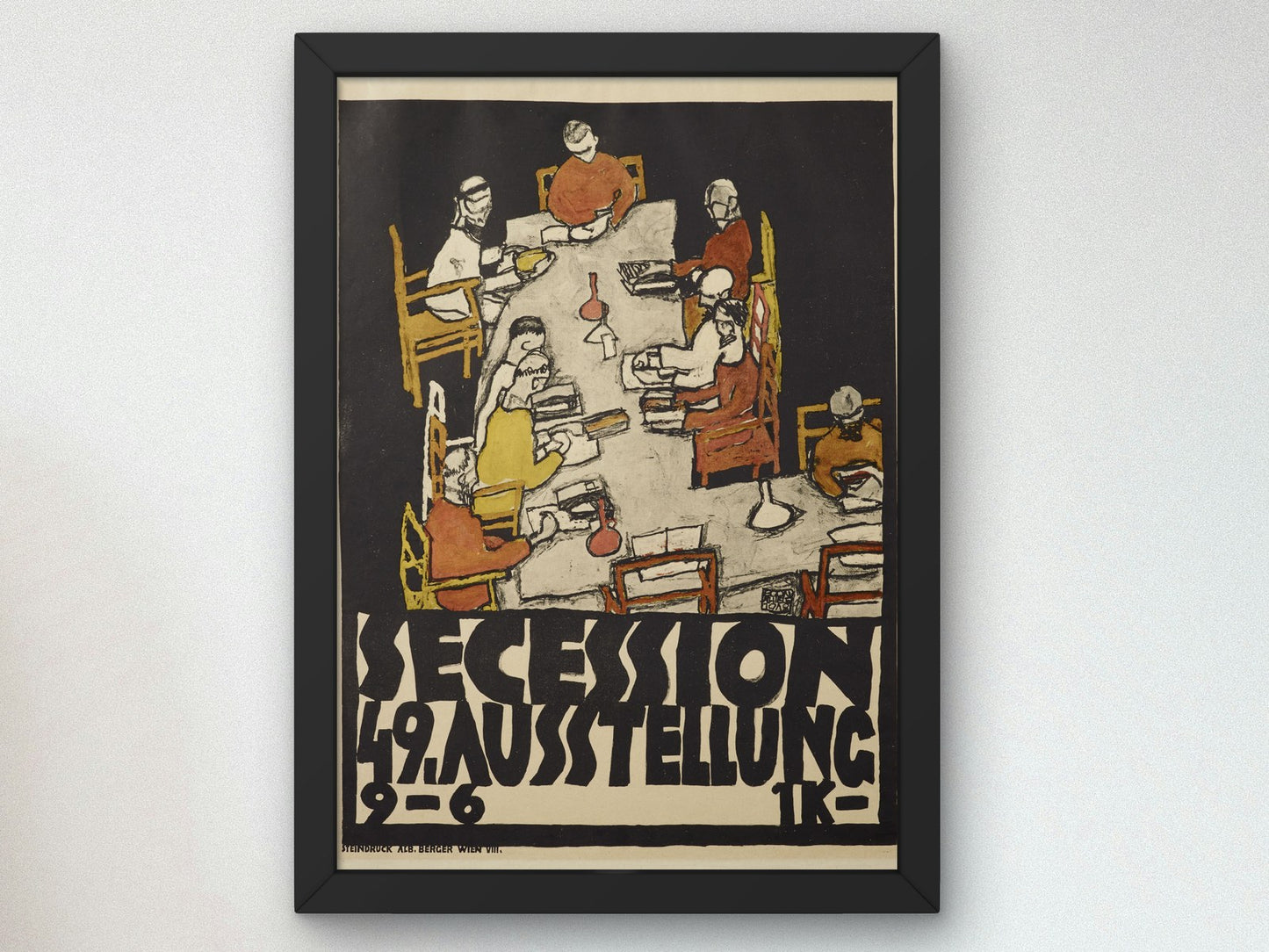 Poster for the XLIX Exhibition of the Vienna Secession by Egon Schiele 1918, Wall Art Print, Fine Art Reproduction, Museum Quality Decor