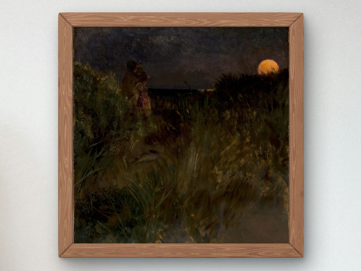 Moonrise over the Dunes by Eilif Peterssen 1883, Wall Art Print, Fine Art Reproduction, Museum Quality Decor, Poster